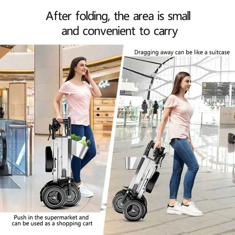 WILLJERDY Folding Tricycle Small And Portable Electric Tricycle For Adult Ultralight Mini Men's Electric Scooter