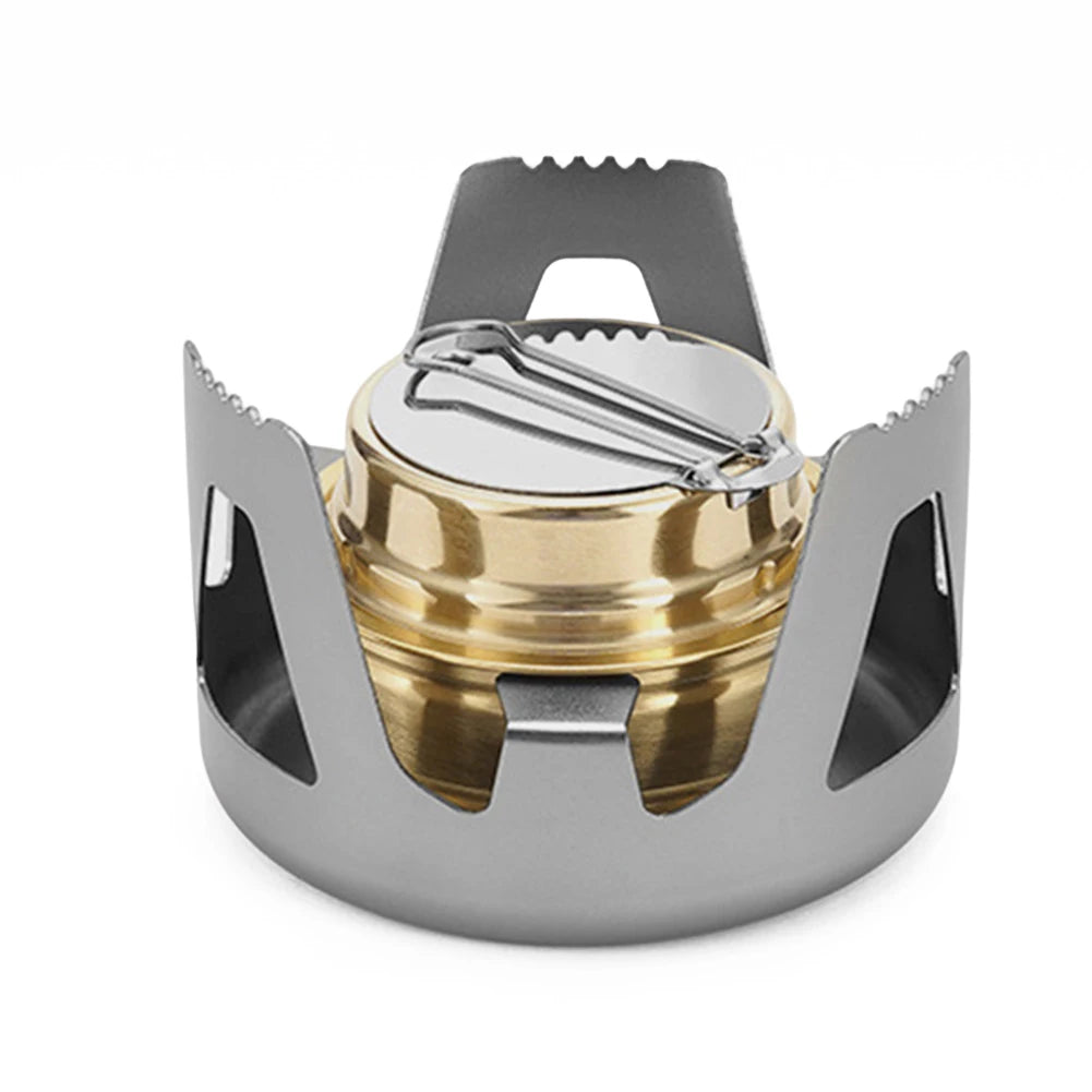 Alcohol Stove Adjustable Firepower Portable Mini Alcohol Stove Aluminum Alloy Bracket 360 Degree Combustion for Outdoor Picnic