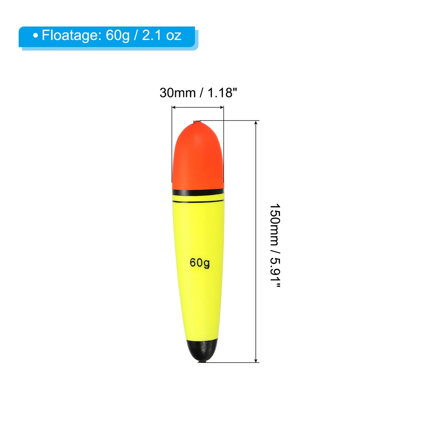 Fishing Slip Bobbers, 4 Pack EVA Fishing Float for Sea Fishing Freshwater, Yellow