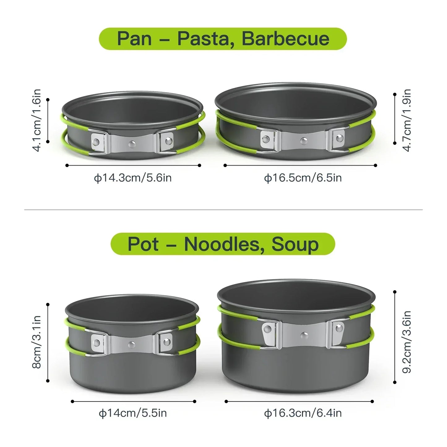 Lixada Portable Outdoor Tableware Camping Cookware 2-3 People Multifunctional Portable Cooking Set for Outdoor Stove