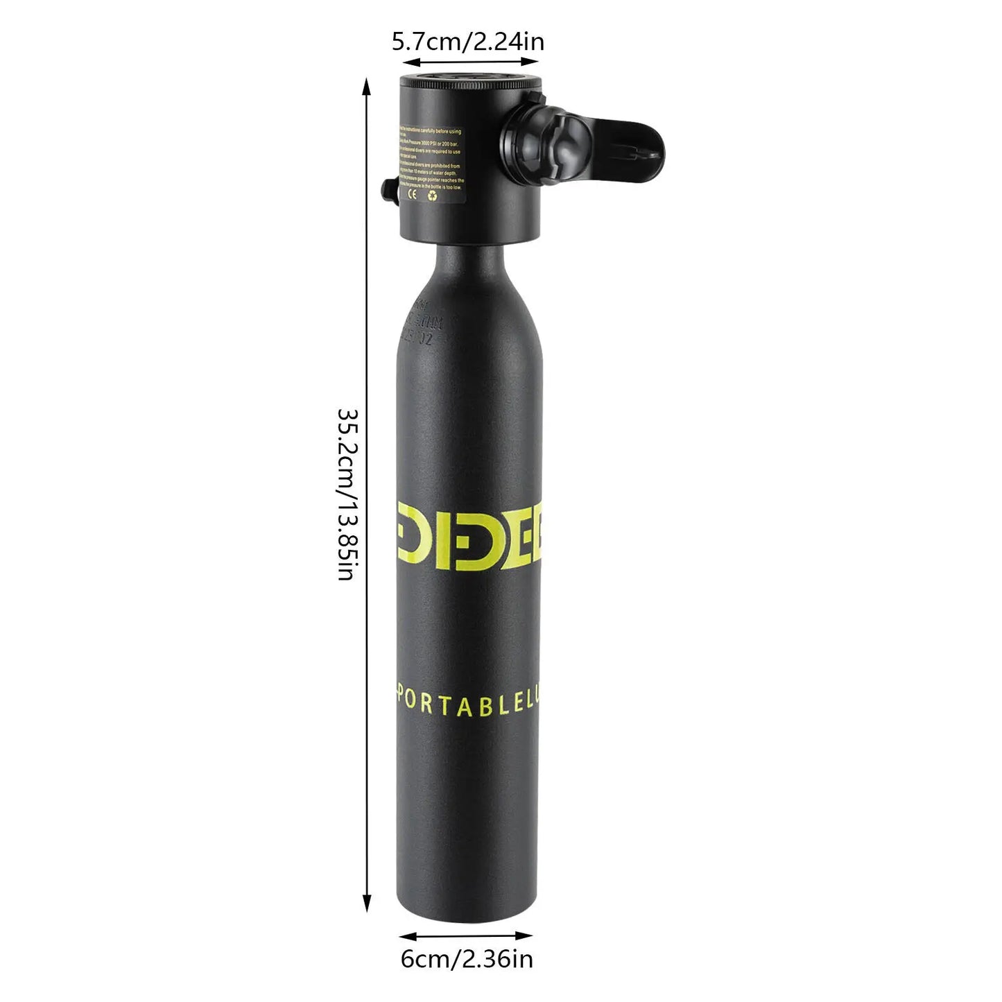 Half Liter Mini Scuba Tank Portable Underwater Oxygen