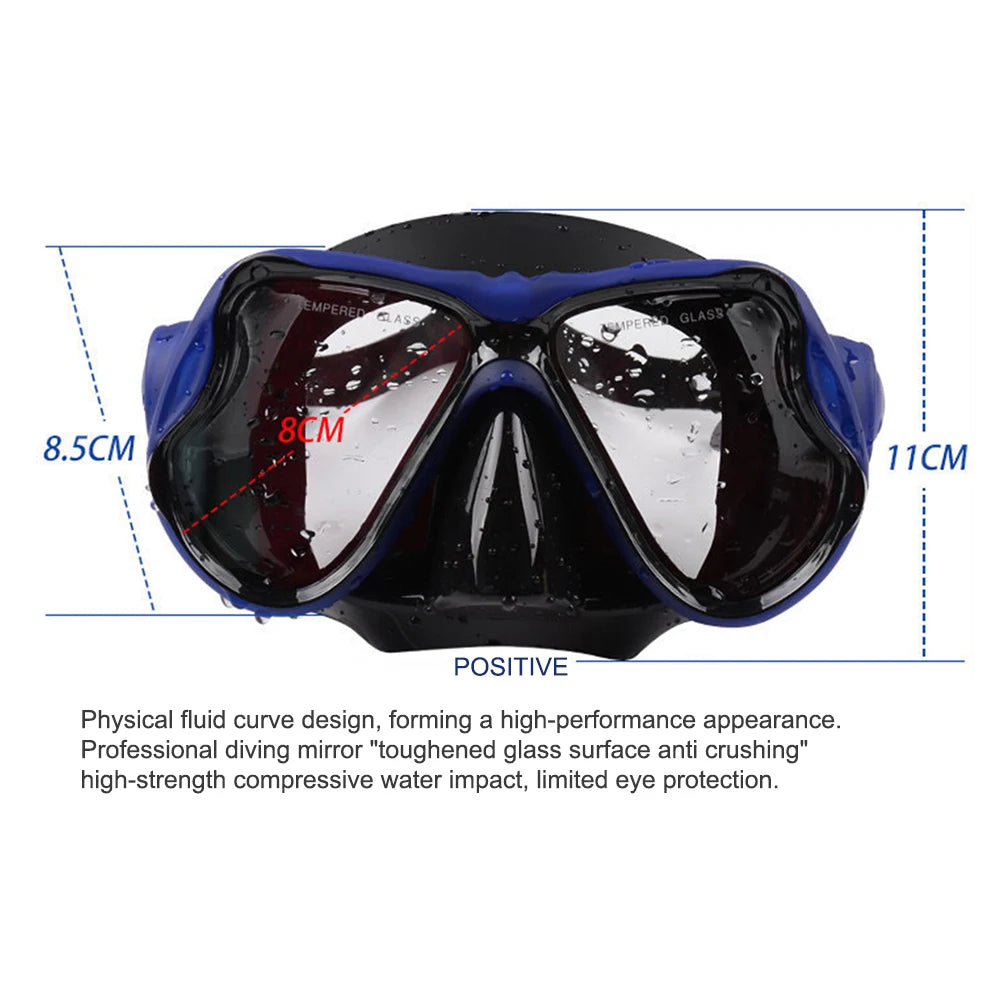 Diving Mirror Breathing Tube Set Silicone Mask For Men Women