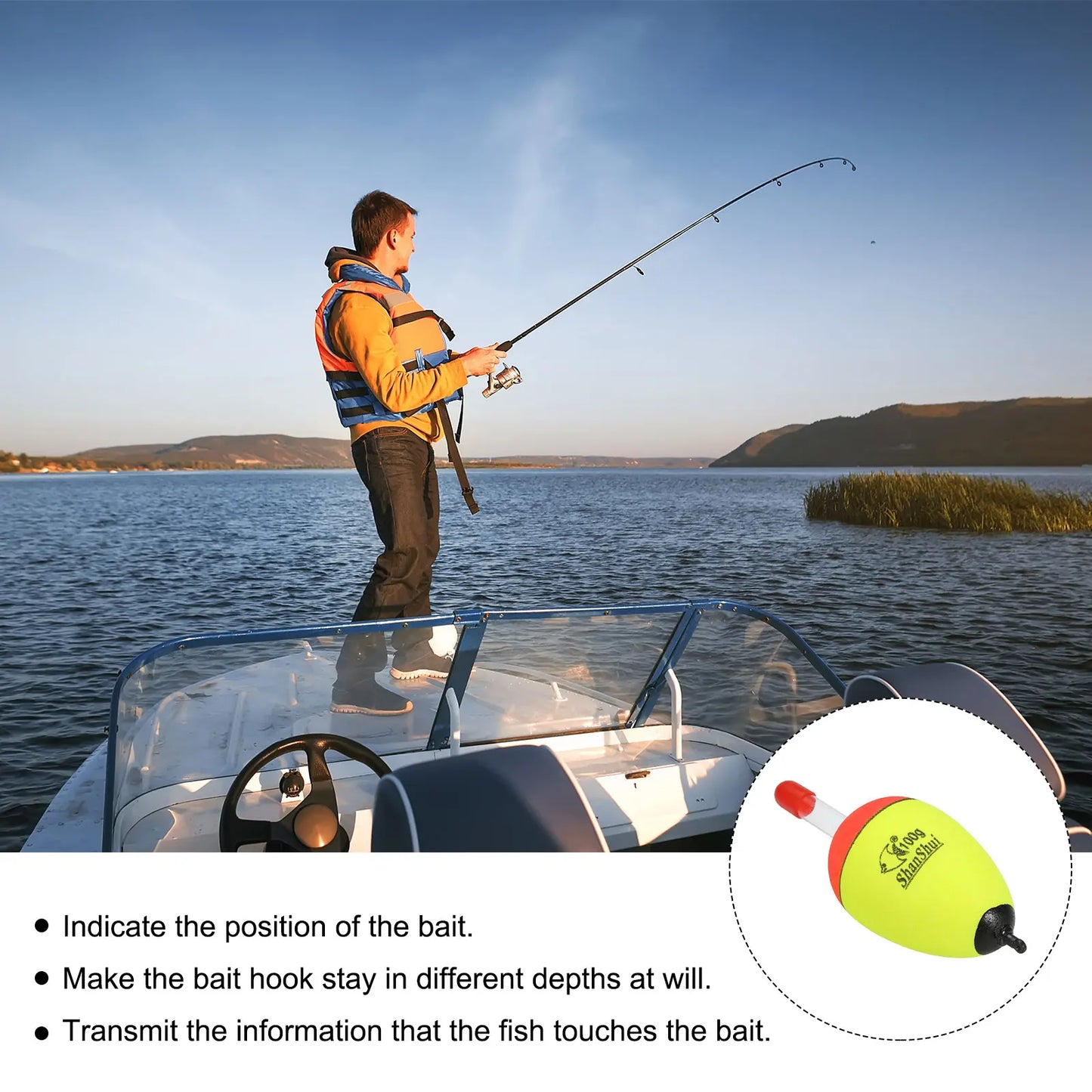 Fishing Bobbers, 10 Pack EVA Fishing Float for Saltwater Freshwater Fishing, Yellow