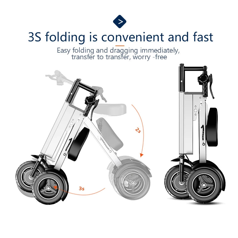 WILLJERDY Folding Tricycle Small And Portable Electric Tricycle For Adult Ultralight Mini Men's Electric Scooter