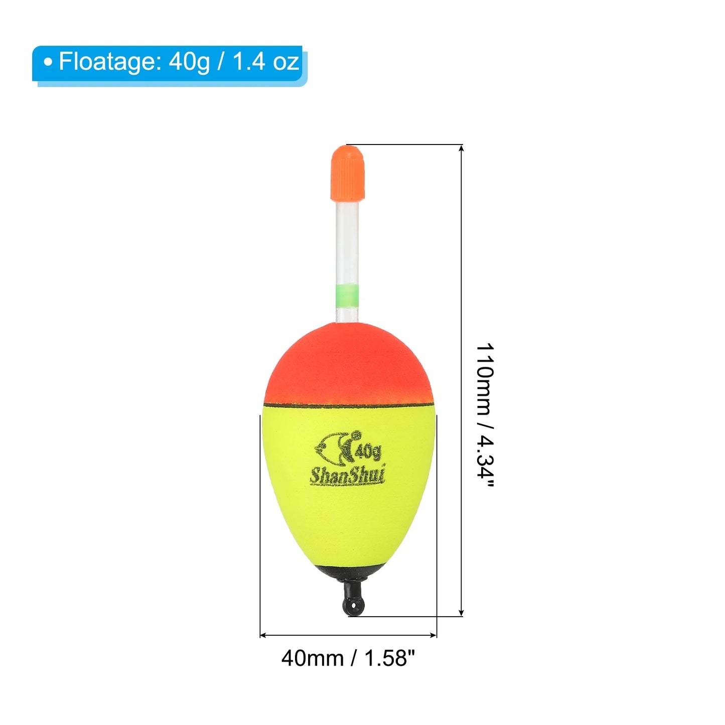Fishing Bobbers, 10 Pack EVA Fishing Float for Saltwater Freshwater Fishing, Yellow
