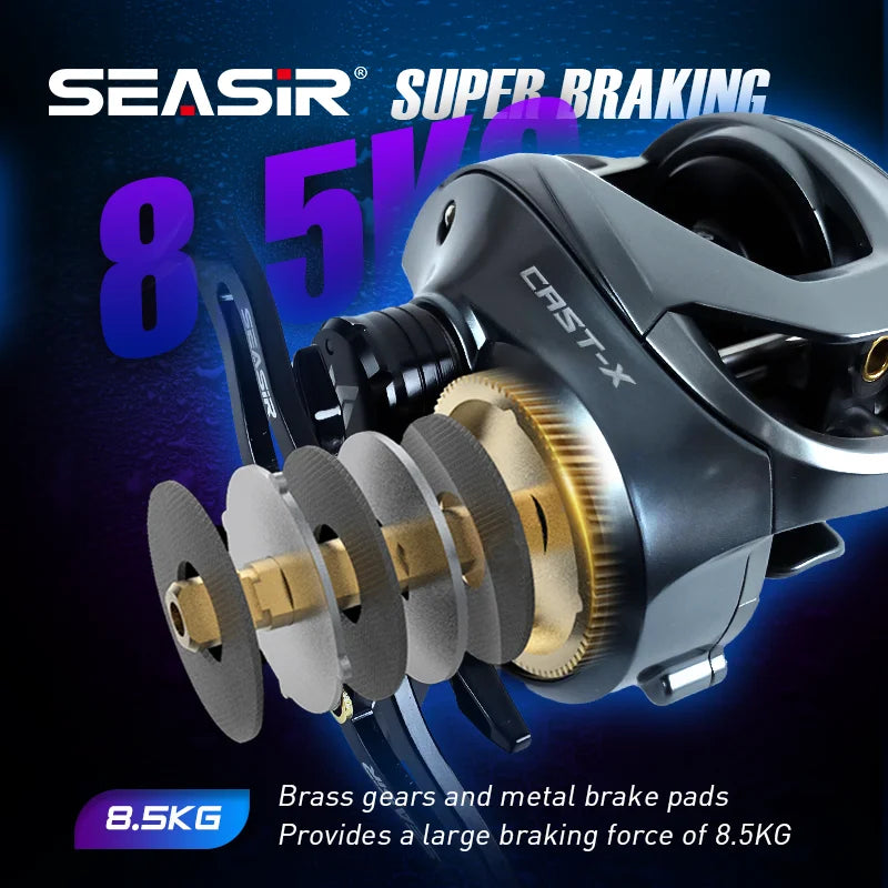 SeaSir Cast X Baitcasting Reel 7 To 1 Gear Ratio Aluminum