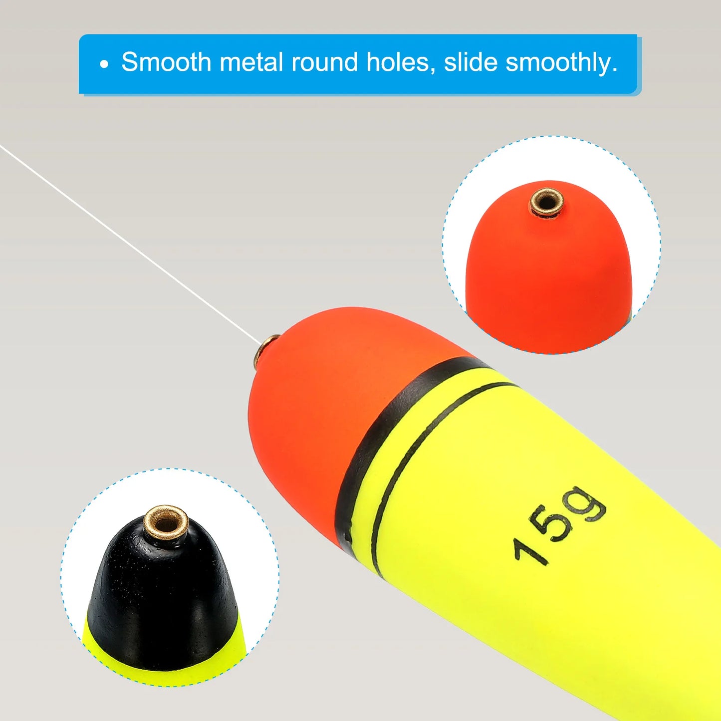 Fishing Slip Bobbers, 4 Pack EVA Fishing Float for Sea Fishing Freshwater, Yellow