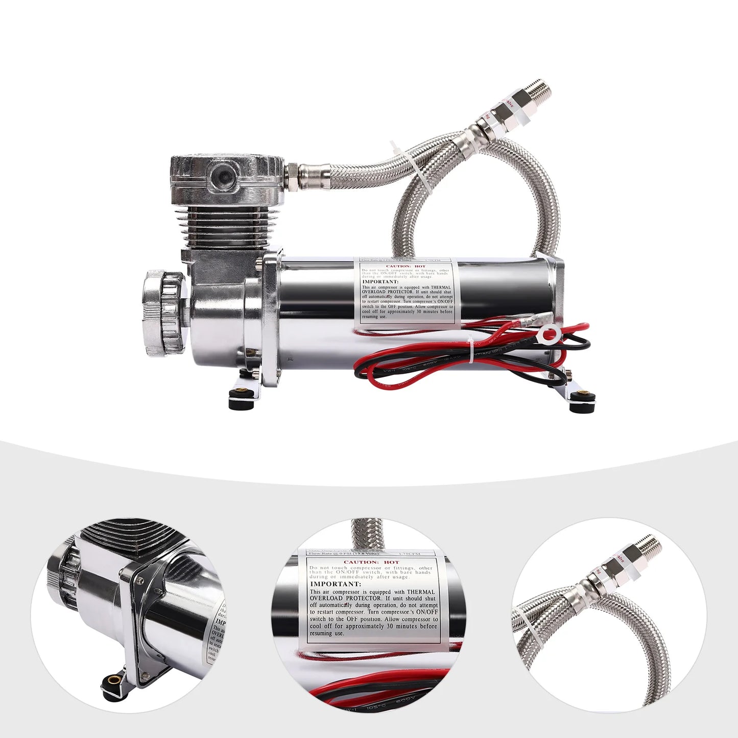 200-300 W Air Suspension Compressor, 50 L/Min 200 Psi Air Compressor Kit, 12 V 23 A High-Performance Compressor