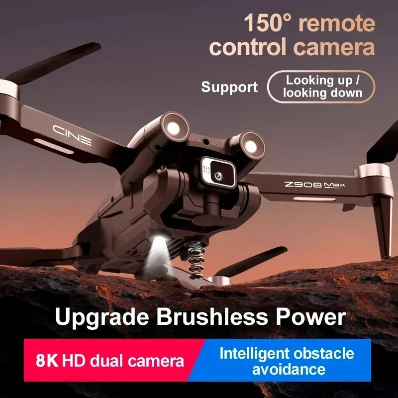 Z908 Pro Max GPS Drone Brushless 8K Dual Camera Optical Flow