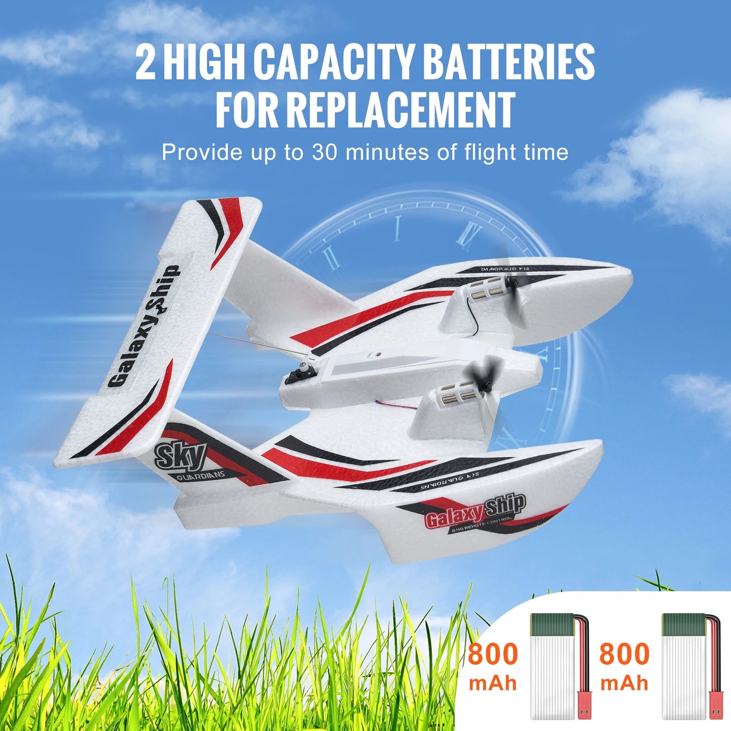 VEVOR EPP Foam RC Plane 2.4G 3CH Radio Control Glider