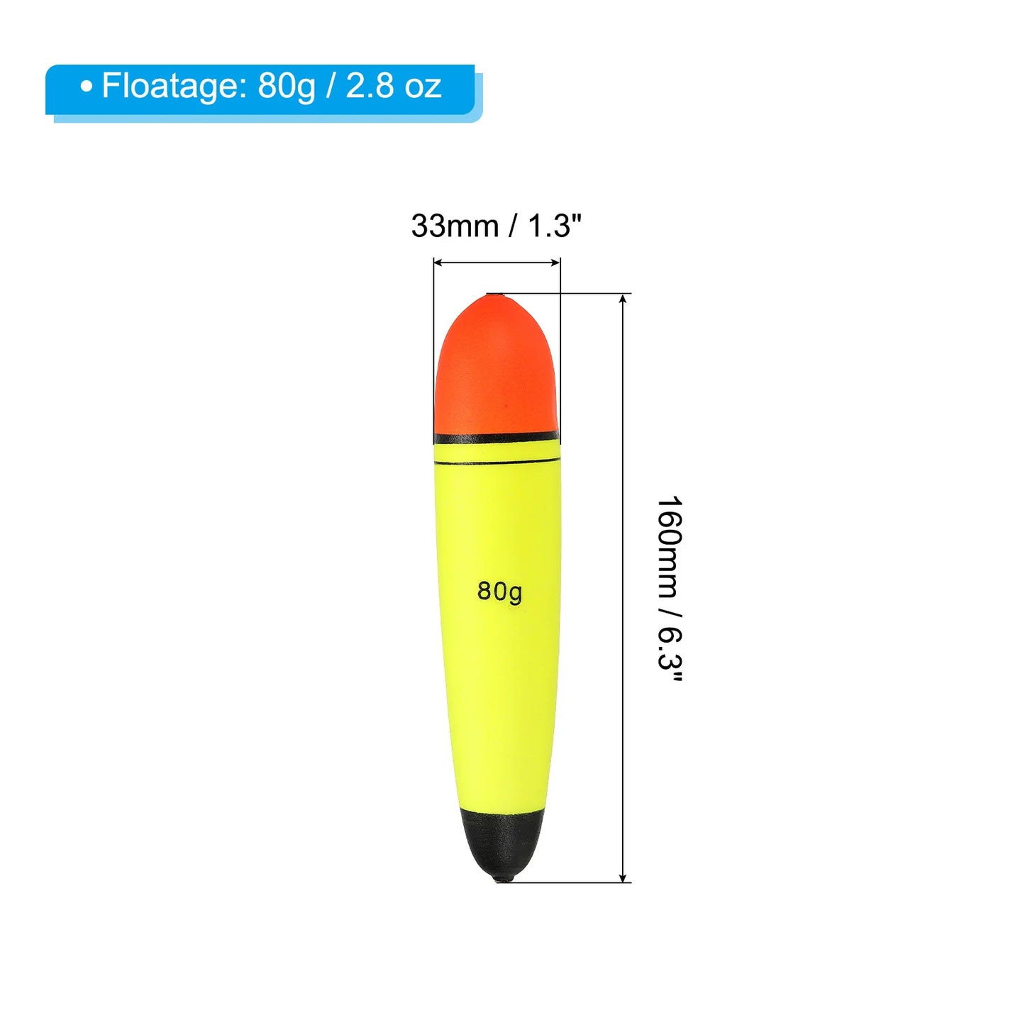 Fishing Slip Bobbers, 4 Pack EVA Fishing Float for Sea Fishing Freshwater, Yellow