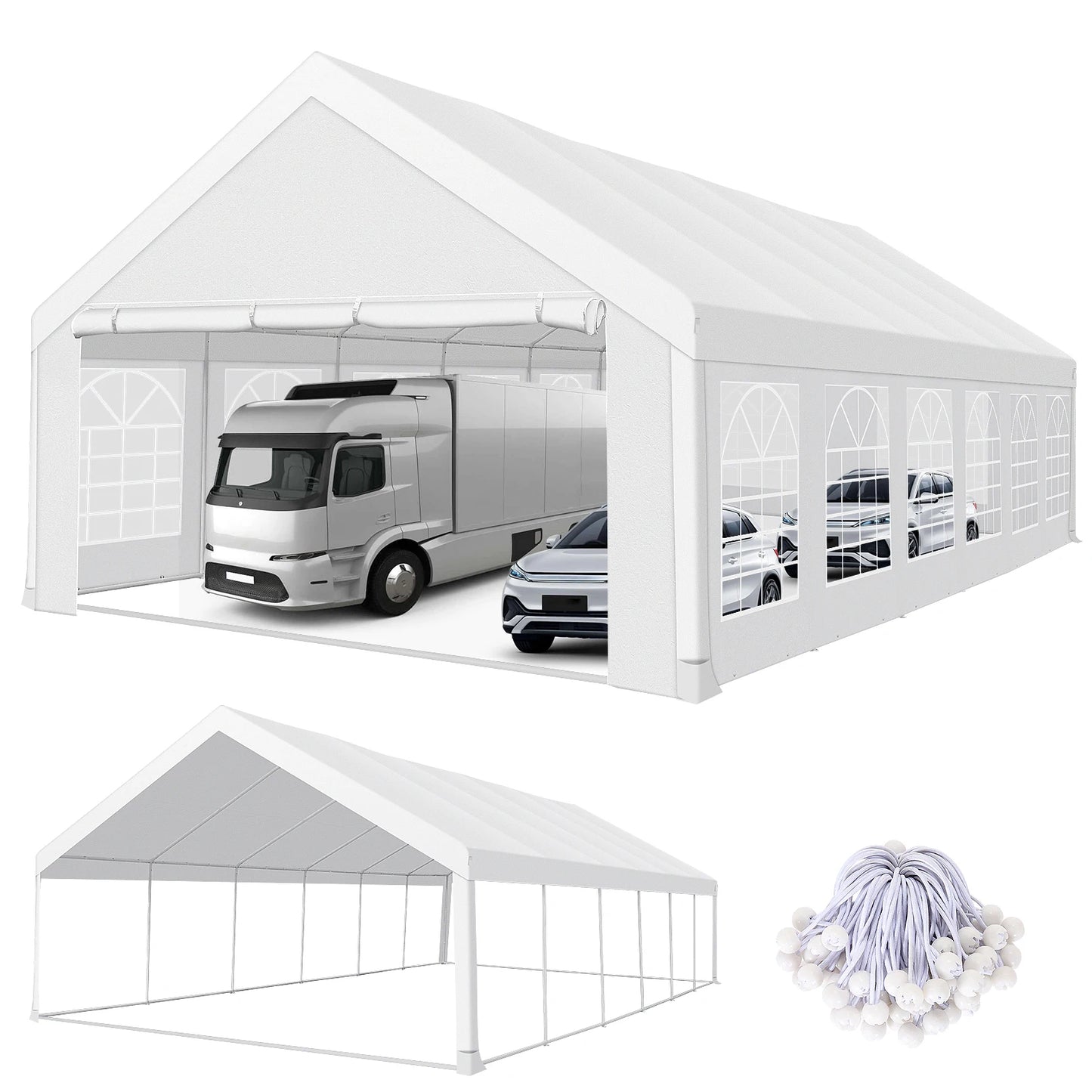 20x40 Party Tent Heavy Duty, Galvanized Wedding Tent, Event Shelter Tent For Parties, Outdoor Tent with Removable Sidewall