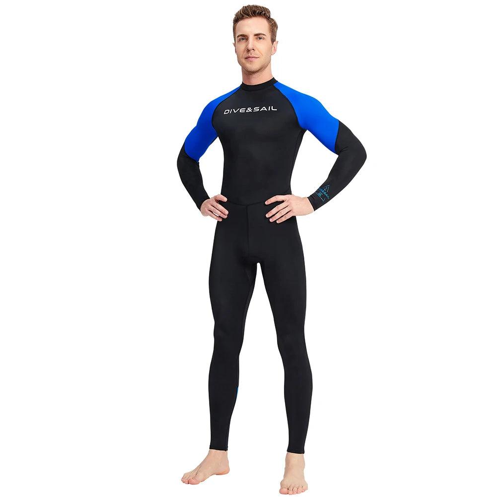 Men Diving Skin With Zipper Sunscreen Snorkeling Swimsuit