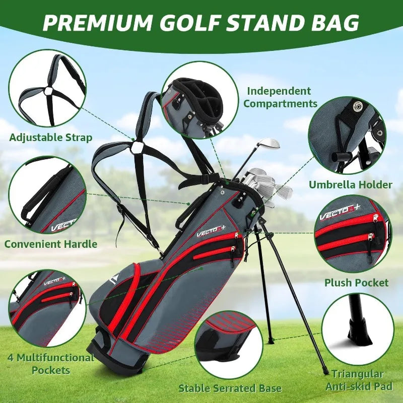 8 Pieces Complete Mens Golf Club Set Right/Left Hand for Men Women Includes Stand Bag with Rain Hood, 3# Fairway Wood