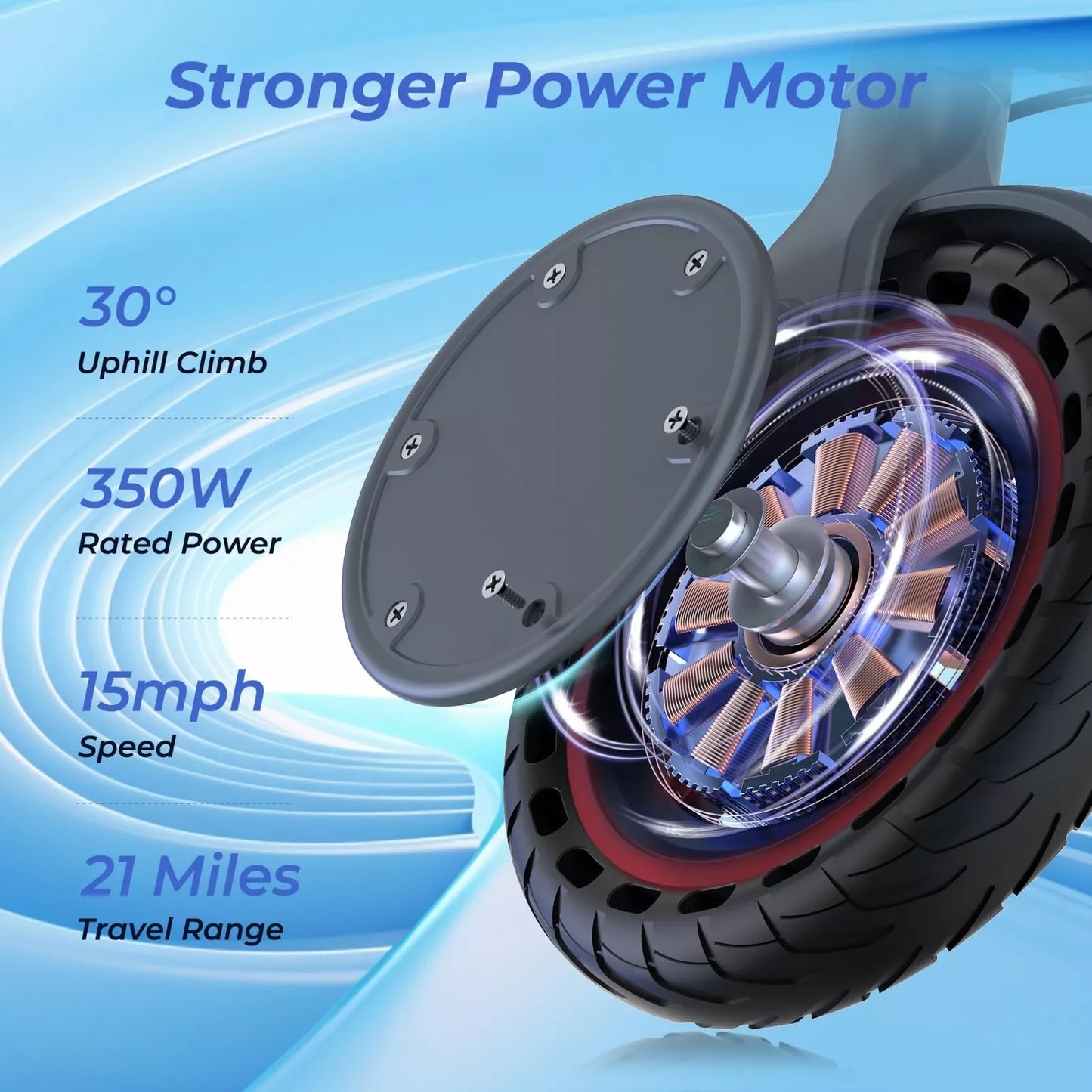 LADPED 350W Electric Scooter 19 MPH Folding Waterproof