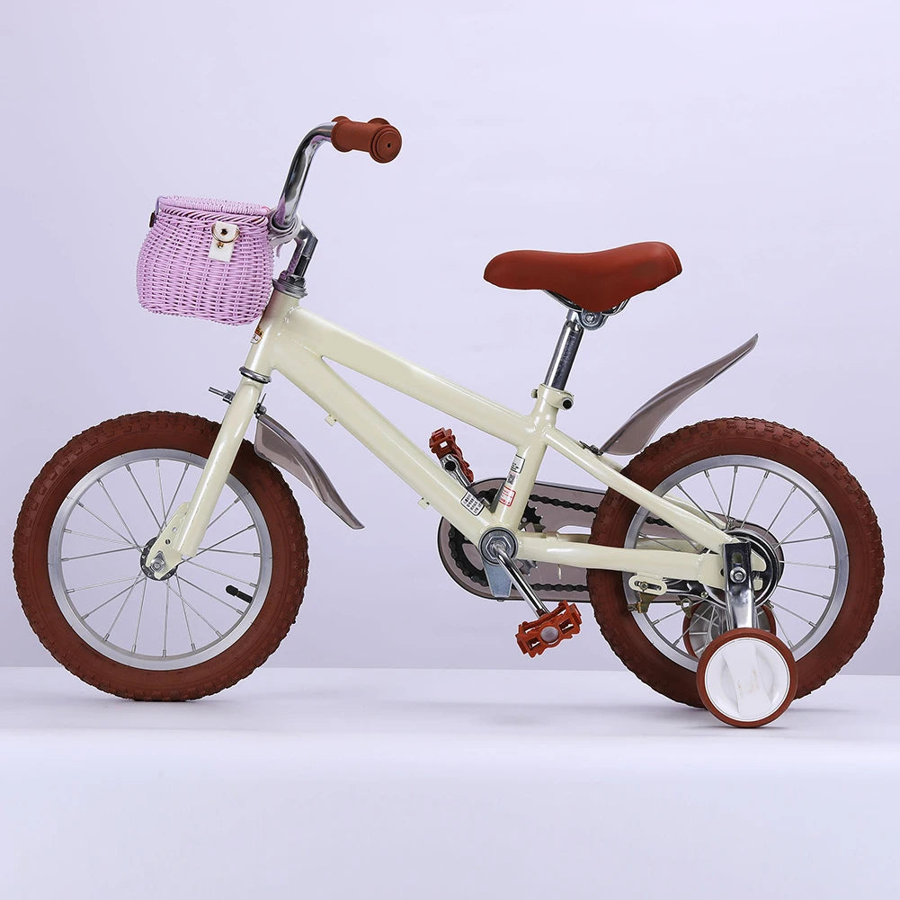 Bike Handwoven Basket Backpack with Lid Bike Scooter Tricycle Basket Adjustable Leather Straps Bicycle Accessories