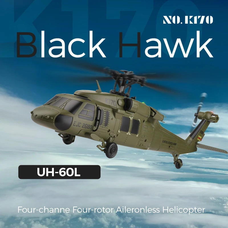 WLtoys K170 UH60L RC Helicopter 4 Channel With Gyro LED