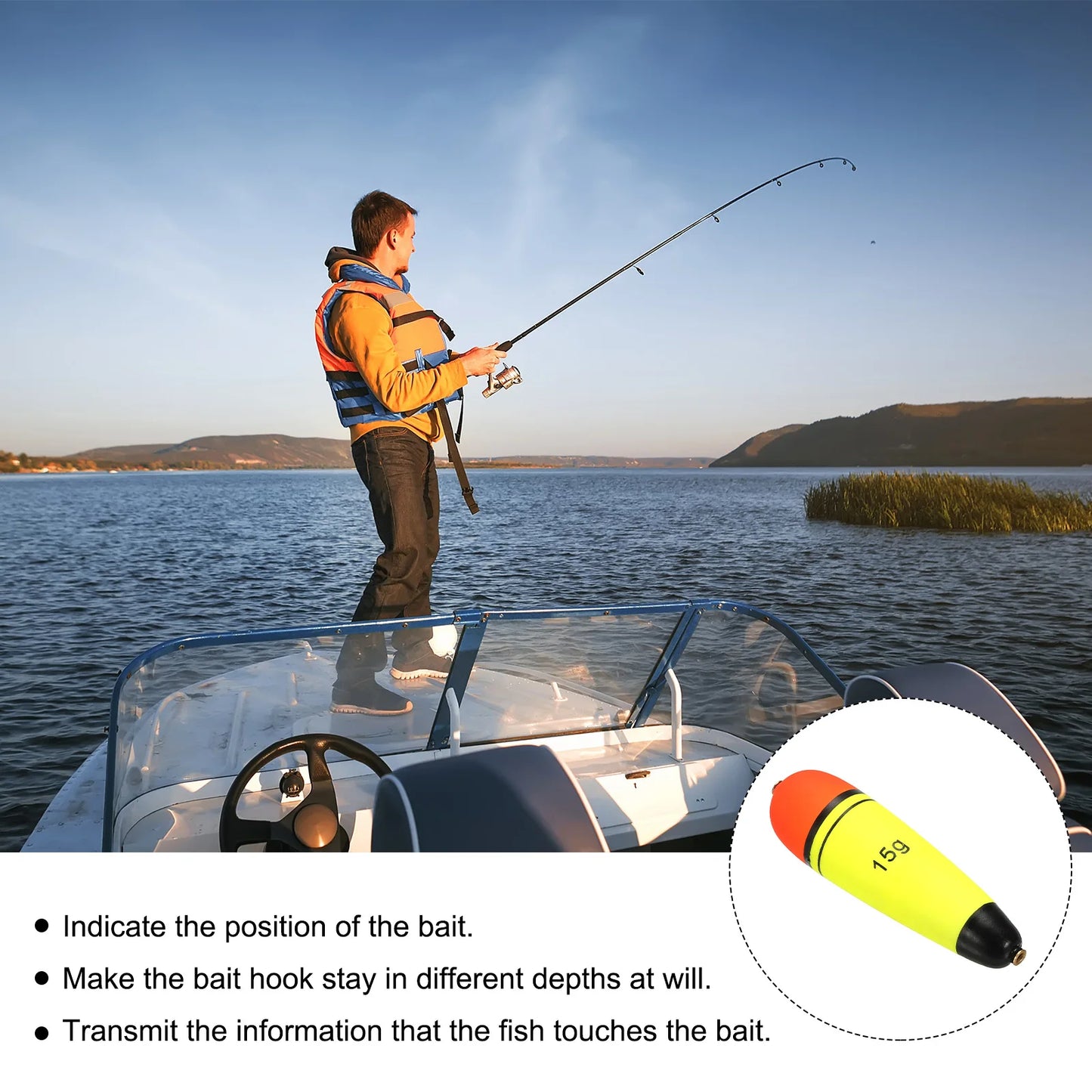 Fishing Slip Bobbers, 4 Pack EVA Fishing Float for Sea Fishing Freshwater, Yellow