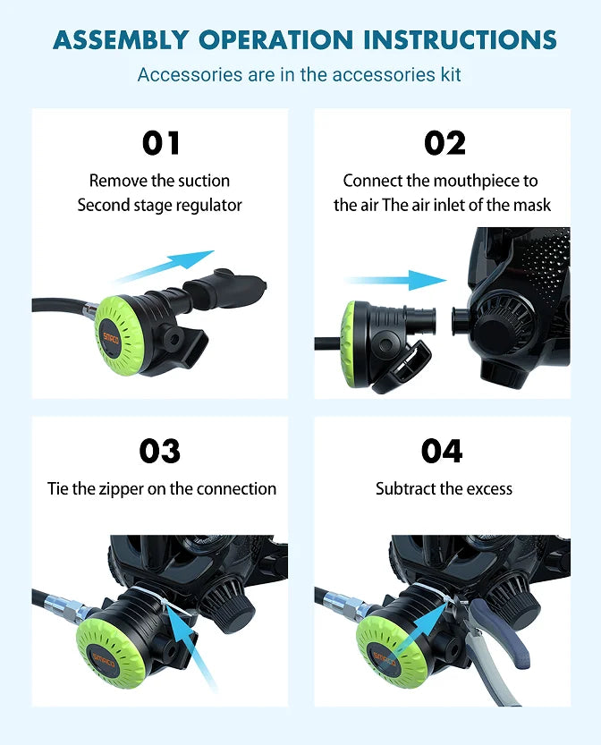 Full Face Dive Mask 180 Degree View With Camera Mount