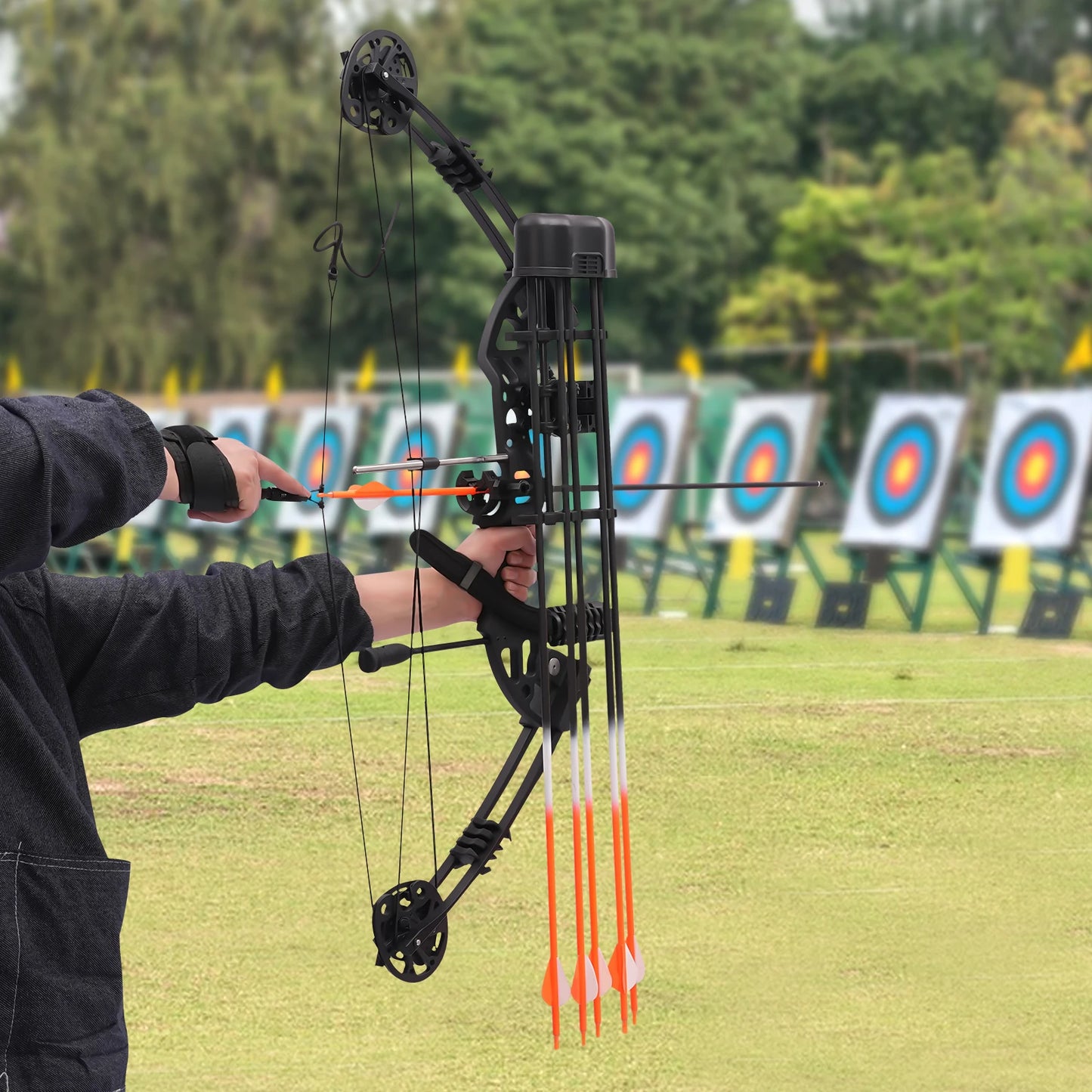 Compound Bow Kit 30 To 60 Lbs Archery Set With 12 Arrows