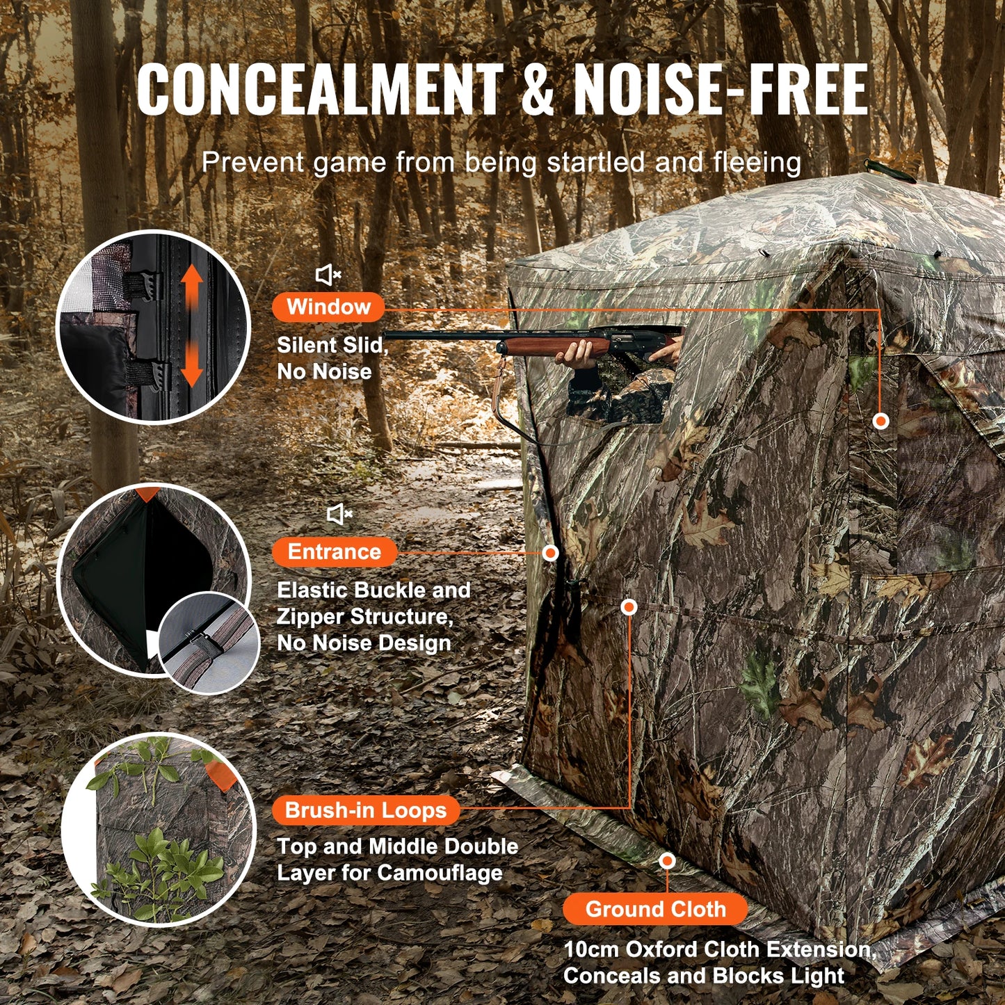 VEVOR Hunting Blind See Through Ground Blind 2 3 Person