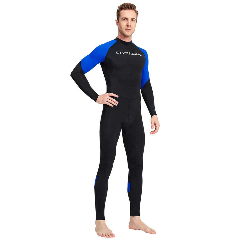 Men Diving Skin With Zipper Sunscreen Snorkeling Swimsuit