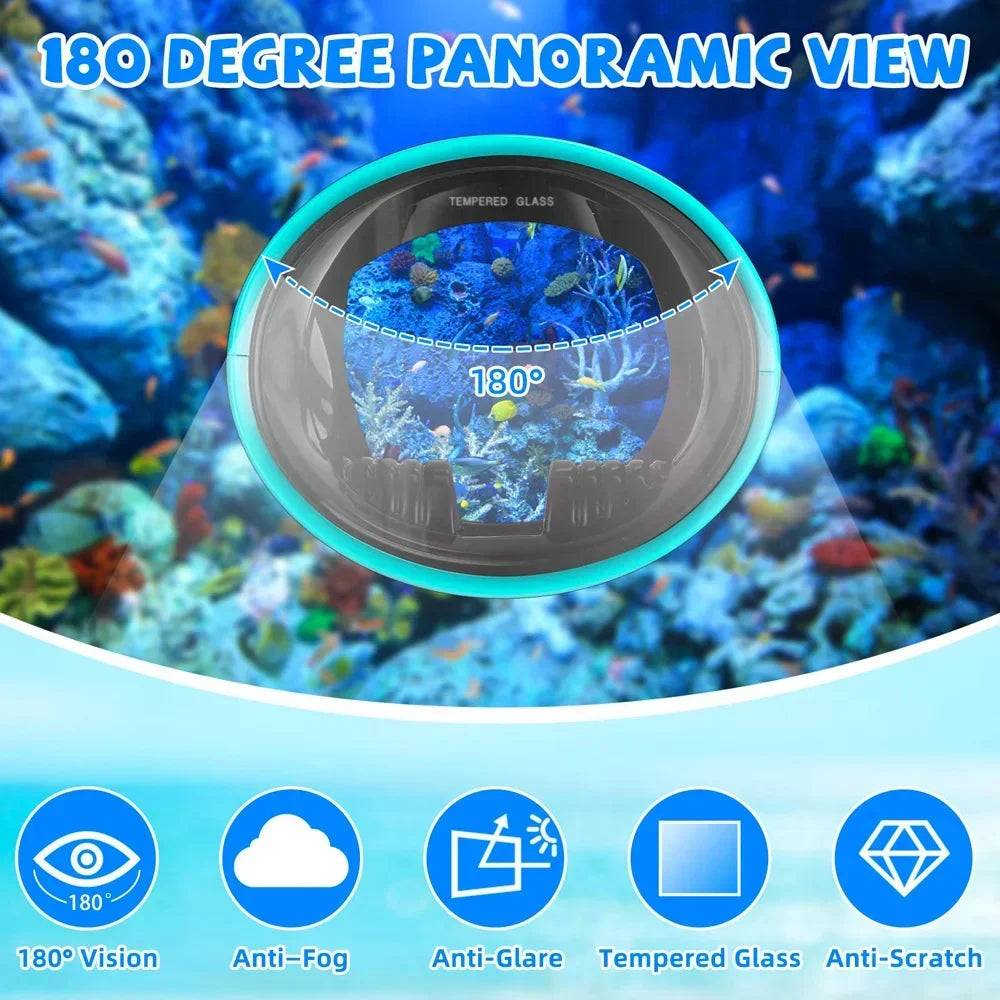 Oval Spearfishing Mask Classic Retro Panoramic View Goggles