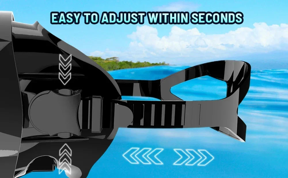Oval Spearfishing Mask Classic Retro Panoramic View Goggles