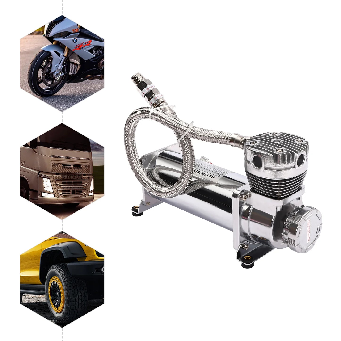 200-300 W Air Suspension Compressor, 50 L/Min 200 Psi Air Compressor Kit, 12 V 23 A High-Performance Compressor