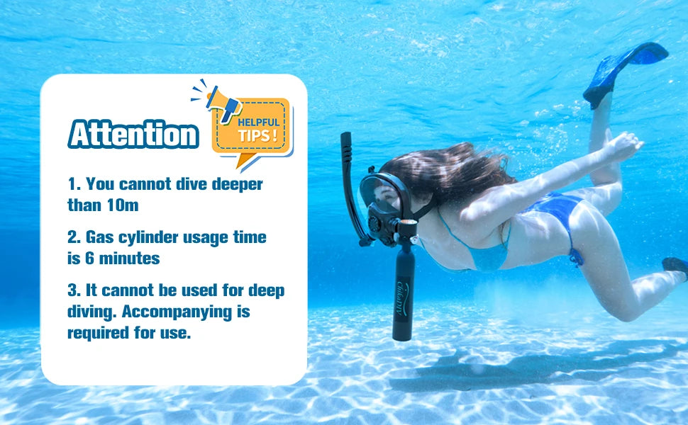 Mini Scuba Tank With Full Face Mask Zero Point Five Liter