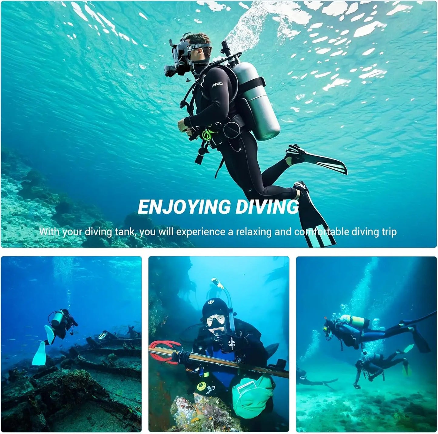 Scuba Mask With Air Tank System 1L Full Face Mask Kit