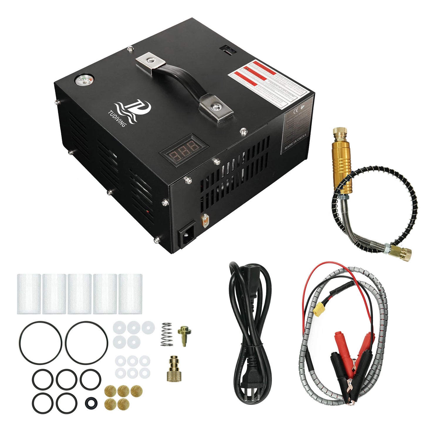 TUDIVING 4500Psi PCP Air Compressor High 12V Car Pump Tank