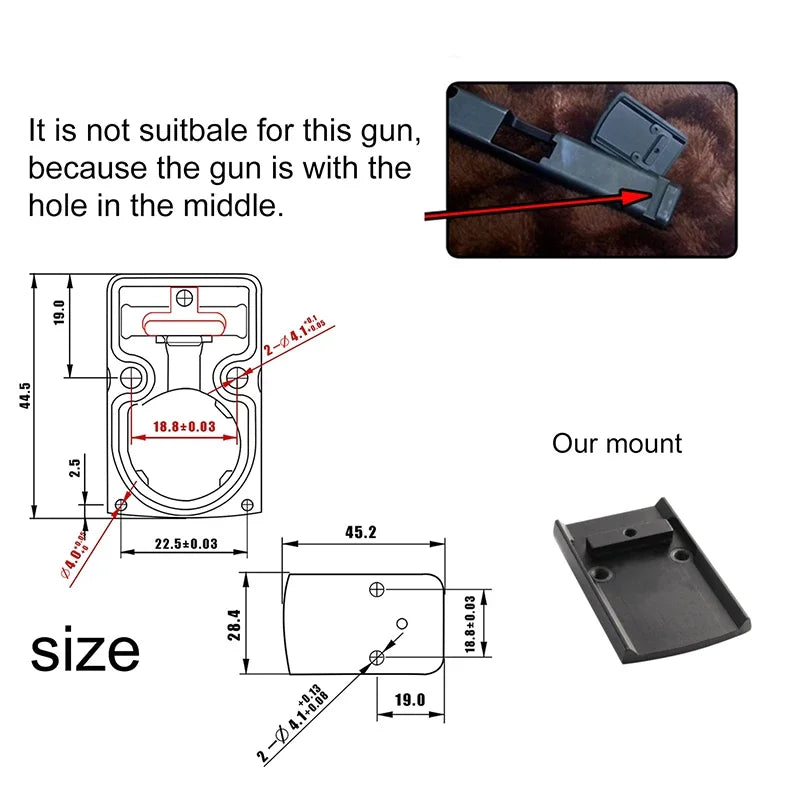 Mini MR Red Dot Sight Collimator Rifle Reflex Sight Scope fit 20mm Rail For Airsoft / Hunting Rifle
