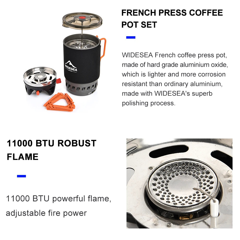 Widesea Camping Cooking System Heat Exchanger Gas Stove