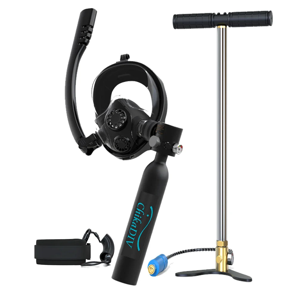 Mini Scuba Tank With Full Face Mask Zero Point Five Liter