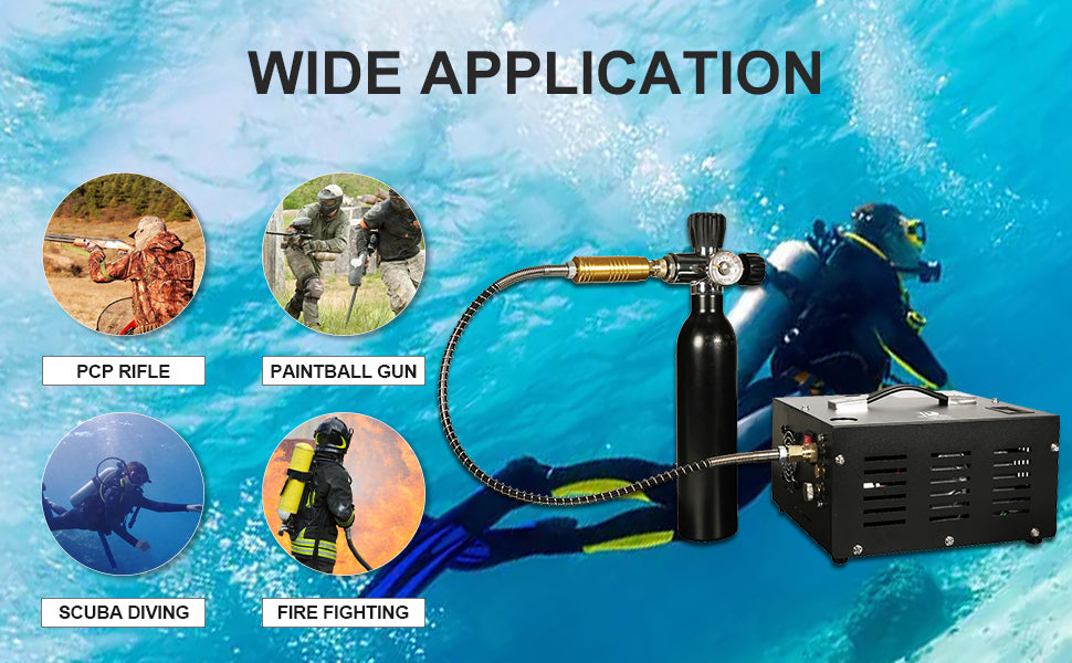 TUDIVING 4500Psi PCP Air Compressor High 12V Car Pump Tank