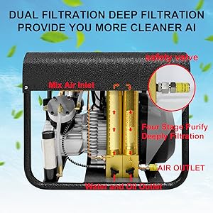 Tudiving Portable Scuba Tank Compressor Auto Stop Version