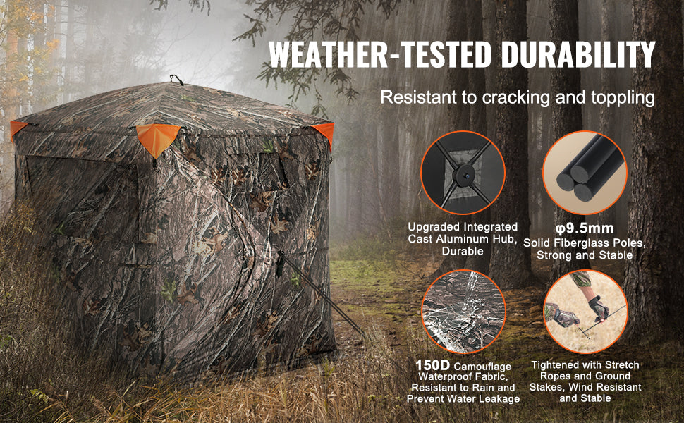 VEVOR Hunting Blind See Through Ground Blind 2 3 Person