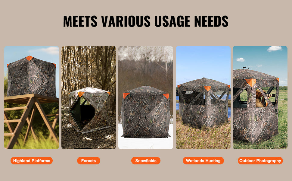 VEVOR Hunting Blind See Through Ground Blind 2 3 Person
