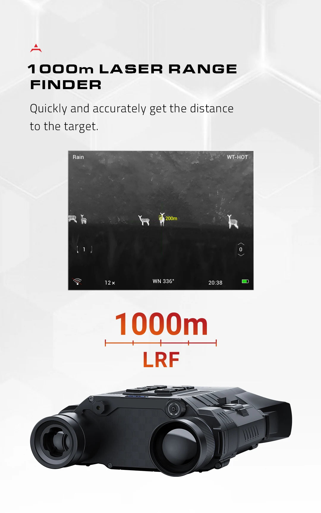 Pard Harrier Hunting Thermal Imaging Binocular Built-in Rangefinder 20mK 12μm Video Recording Camera