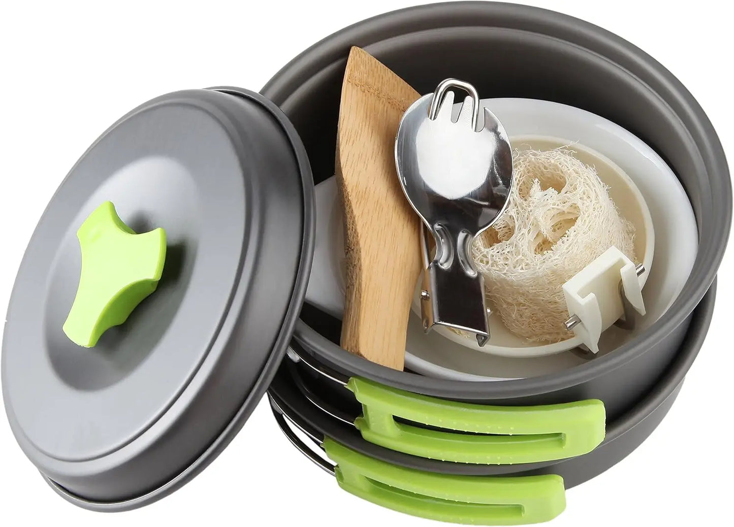 Camping Cookware Mess Kit for Backpacking Gear – Camping Cooking Set - Camping Pots and Pans Set - Backpacking Stove/Portable