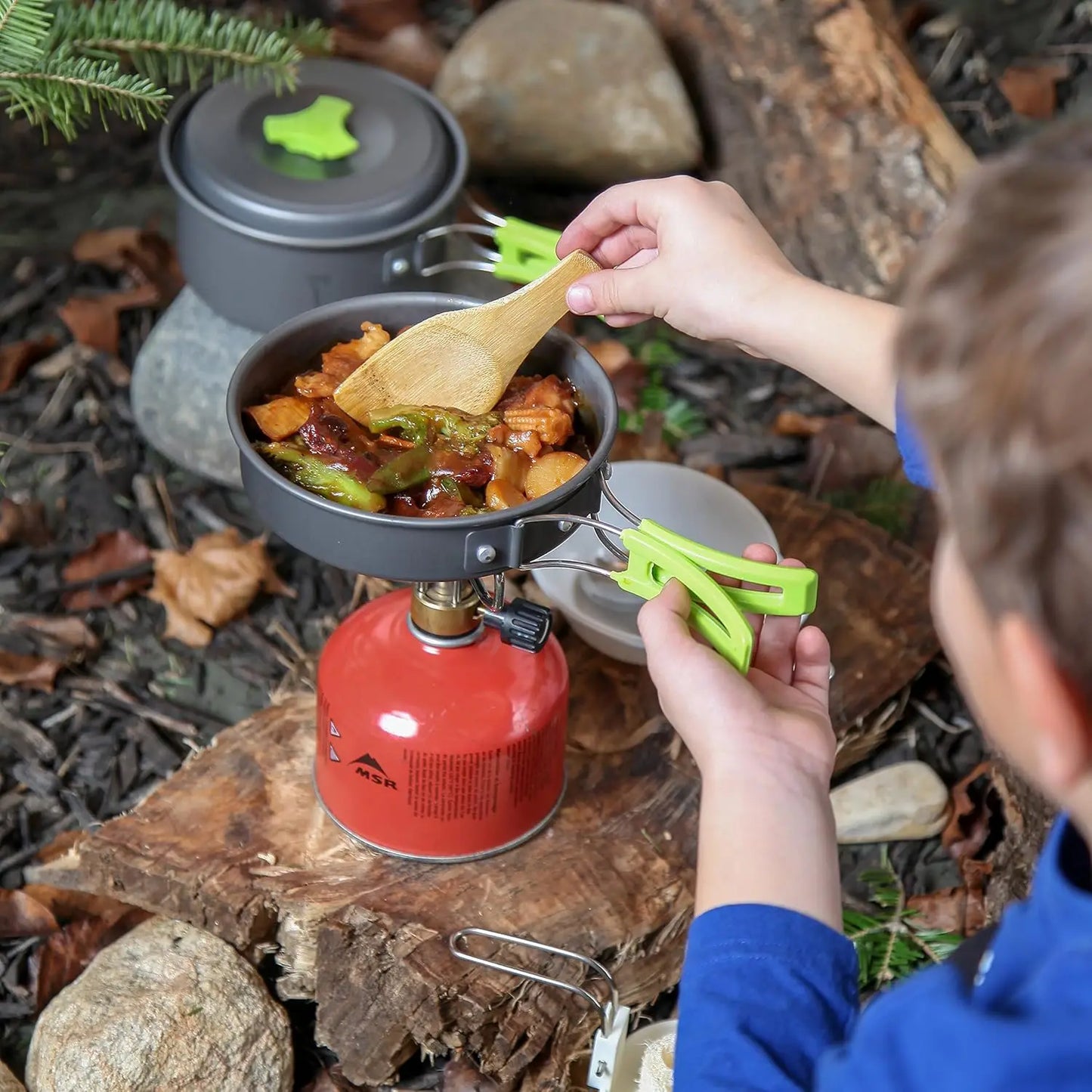 Camping Cookware Mess Kit for Backpacking Gear – Camping Cooking Set - Camping Pots and Pans Set - Backpacking Stove/Portable