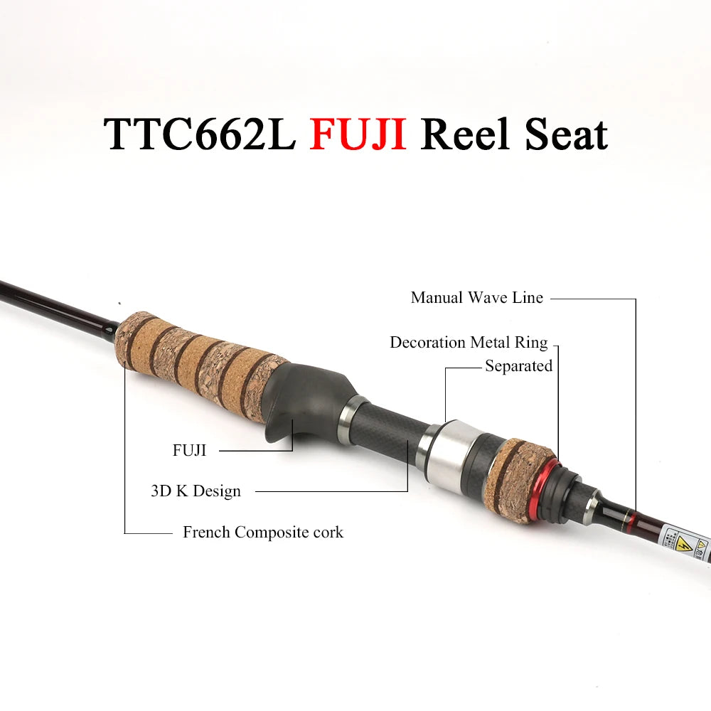 Kuying Teton L Light 1.98m Baitcasting Spinning Rod Carbon