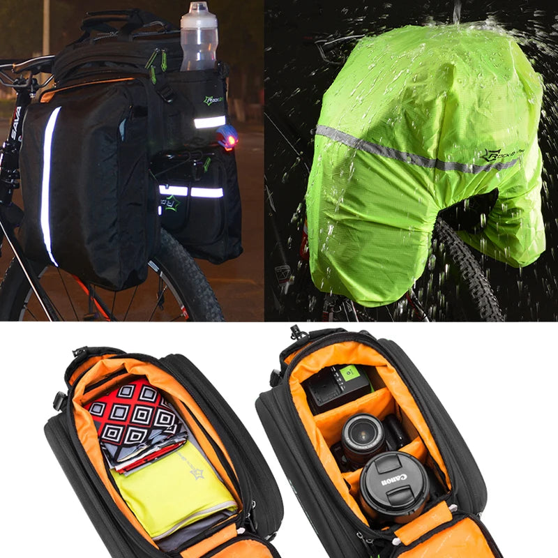 RockBros 3 In 1 Bike Panniers Carrier Waterproof Trunk Bags