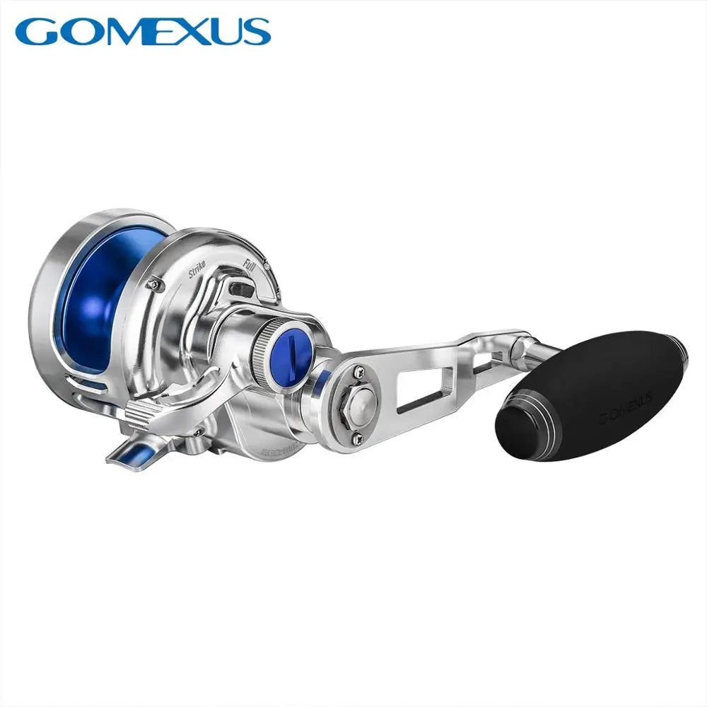 GOMEXUS Jigging Reel Large Capacity 6.3:1 66lbs Narrow Spool Smooth Conventional Saltwater Reel SX450 Gifts for Fishing Men
