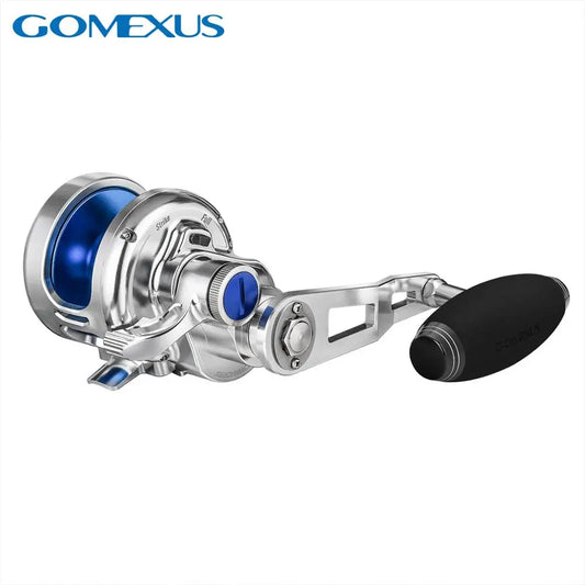 GOMEXUS Jigging Reel Large Capacity 6.3:1 66lbs Narrow Spool Smooth Conventional Saltwater Reel SX450 Gifts for Fishing Men
