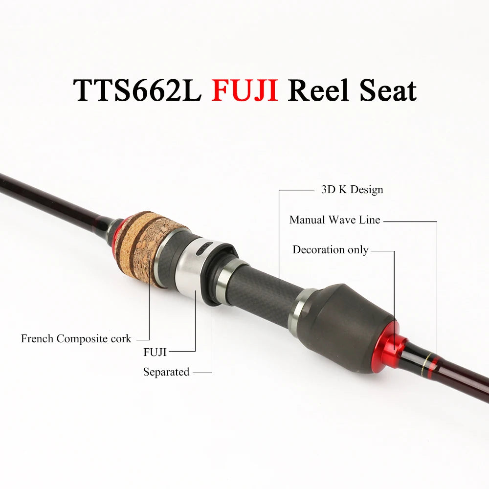 Kuying Teton L Light 1.98m Baitcasting Spinning Rod Carbon