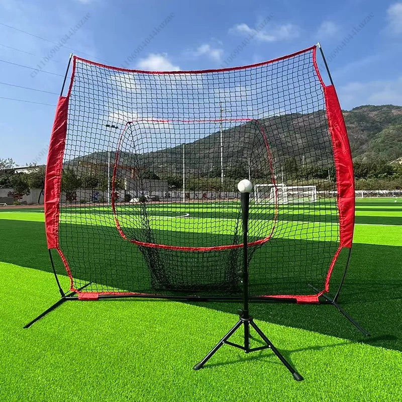 7x7 Baseball Softball Practice Net, Indoor Outdoor Portable Rebound Strike Net for Bat Hitting Training