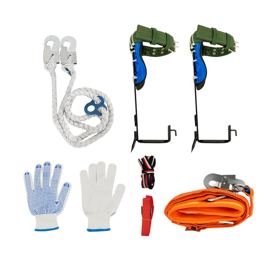 1 Set Portable Tree Climbing Spike Set with Safety Belt Practical Climbing Tree Spikes Straps Climb Trees Rope Tool