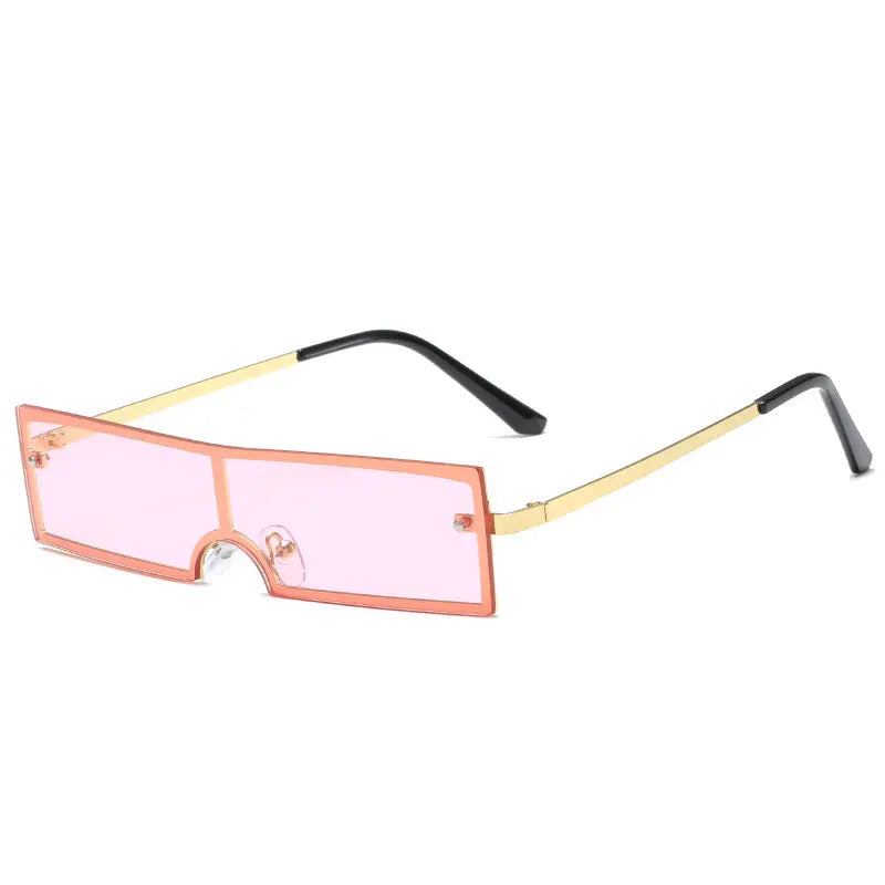 Rectangular Sunglasses Narrow Metal Frame UV400 Unisex